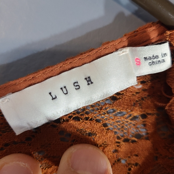 Lush Rust sexy lacy romper - Picture 4 of 6